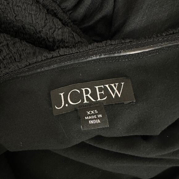 NEW J.Crew Strapless Mixy Dress Smocked A Line Minimalist Ramie Black XXS - Picture 9 of 15